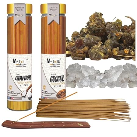 Premium incense  Agarbatti Sticks Pack of 2 [100 Stick ] Camphor and Guggle
