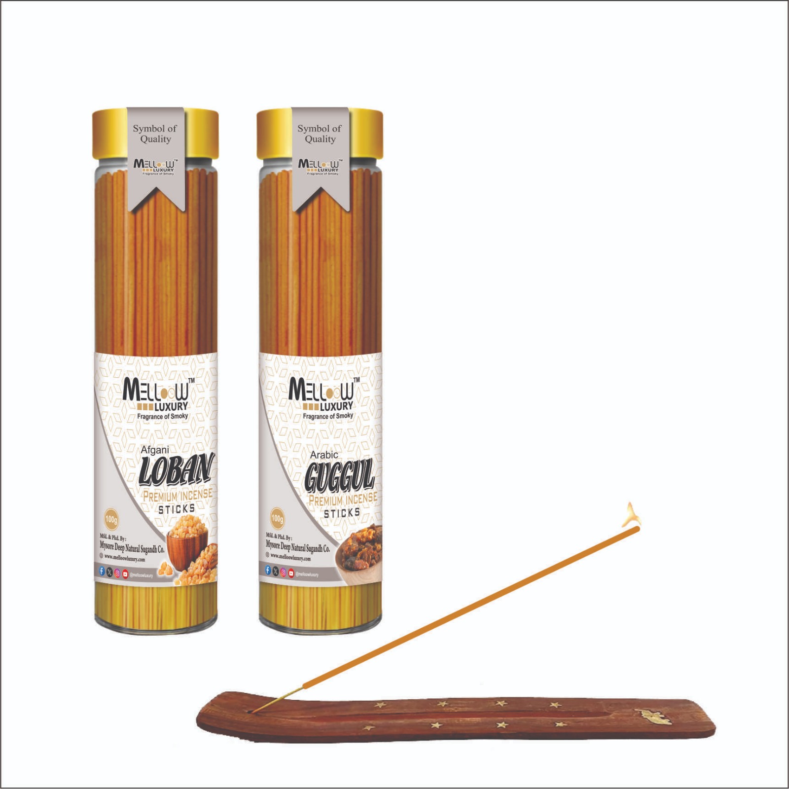 Premium Incense Agrabatti Sticks Pack of 2 [100 Stick ] Loban and tulsi
