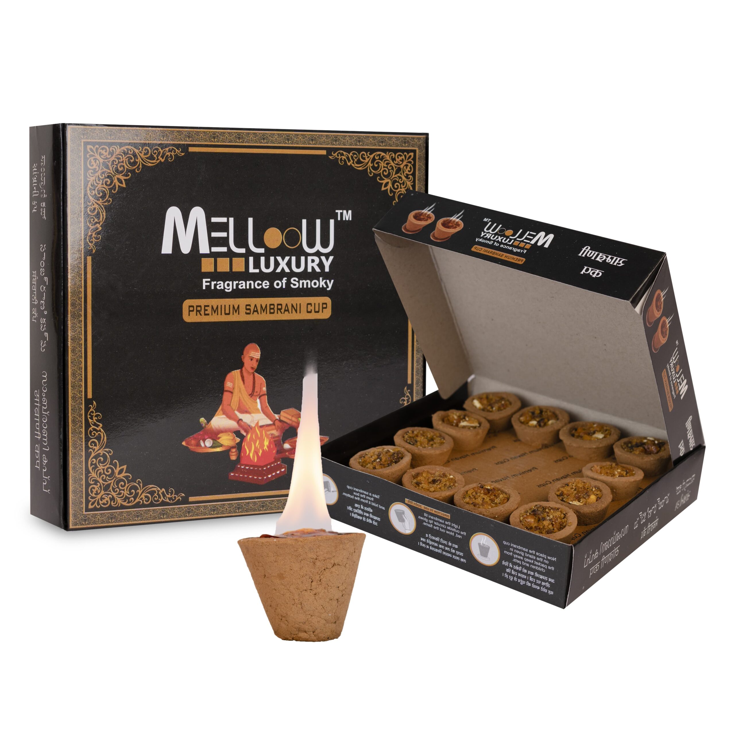 Sambrani Havan Cups 30 Piece (Pack of 2), Infused with Singapore Loban